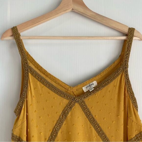Umgee mustard yellow boho mini dress size small - Picture 6 of 7